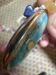 Bohemian Natural Stone Gem Pendant Necklace Turquoise Pendant ￼