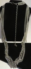 Vintage Unbranded Chain Necklace Silver Super Long Layering 45-56″ Adjustable