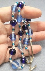 Vintage Art Glass Beads Necklace 17in.