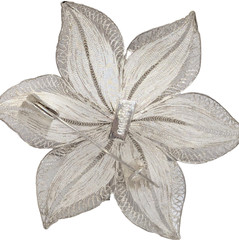 2″ Poinsettia Flower Filigree Brooch Vintage Sterling Silver 800 Scarf Pin