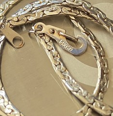 Vintage 14k White Gold Plated Bismark 20 Inch Chain 2.5mm