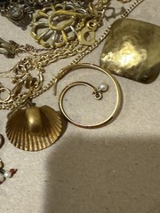 VTG Gold Plated Jewelry Lot Scrap 1/2 Lb Non Magnetic Victorian Rhinestone Grams