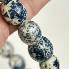 Vintage Lady Remington Blue White Beaded Collar Necklace Signed LR 19”