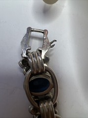 Vintage Great Genuine JULIANA Blue Large Rhinestone 5 Link Bracelet