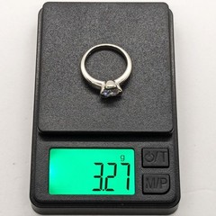 Vintage Elegant RING Silver 925 with Bright Stone -size: 6.5US (16.7mm)| UA #126