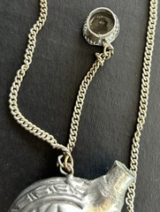 Antique Victorian Perfume Pendant Necklace Silver Tone Metal