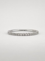 Designer 14k White Gold .45ct Pave Diamond Eternity Wedding Stackable Band Ring