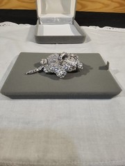 Nolan Miller QVC “Ava” Rose Pavé Crystal Rhinestones Brooch Silver Tone Rhodium
