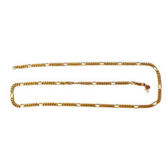 Vintage Signed Monet Curb Figaro Chain Necklace – Gold Tone ~ 32″ x 5.2 mm – EXC