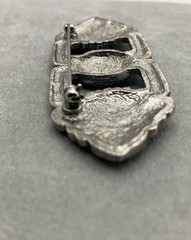 Vintage Style Silvertone Brooch Rhinestones Marcasite 3 X 1.5 Inches