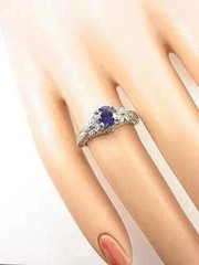 2Ct Art Deco Style Lab Created Sapphire & Diamond Wedding 14k White Gold FN Ring