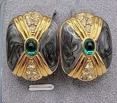 Vtg Kenneth Lane for Avon Duchess of Windsor Panther Collection Post Earrings
