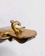 B.A. Ballou Horse Head Bar Pin Brooch Reverse Painted Essex Crystal Type 3-1/8″
