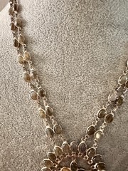 Vintage Sterling SilverDangling Gemstone Necklace 33.60 Gr.
