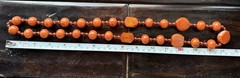 Vintage 100g Cherry Orange Catalin Bakelite Art Deco Mixed Bead Necklace 31”