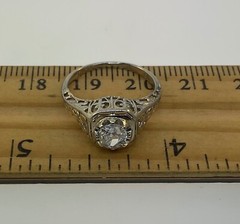 Antique Art Deco 1920’s 18K White Gold Diamond Engagement Ring