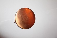 Vintage Copper Pendant Marked CG 1978 Bird Design Red Background