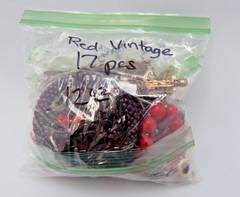 VINTAGE Red Jewelry Lot 17 Pcs 12oz Garnet Set Rhinestone Brooch Movie Prop
