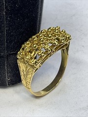 BEAUTIFUL Ring Solid 15K Yellow Gol$ Filigree VINTAGE HANDMADE 4.3gr. Size 6.75