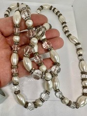 Vikki Carr Necklace Strass Faux Pearl Crystal Certificate Of Authenticity 54″