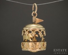 Vintage 14k Yellow Gold Movable Carousel Charm 3.1g p20052b