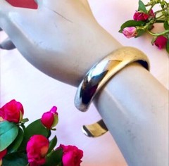 Sterling Silver 925 Cuff Bracelet Solid Smooth 24 grams