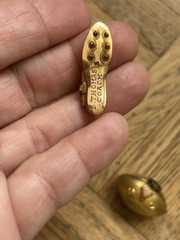 x2 Vintage 1954 Football Champions Coach Charm + Champion Cleat Shoe Gold Filled