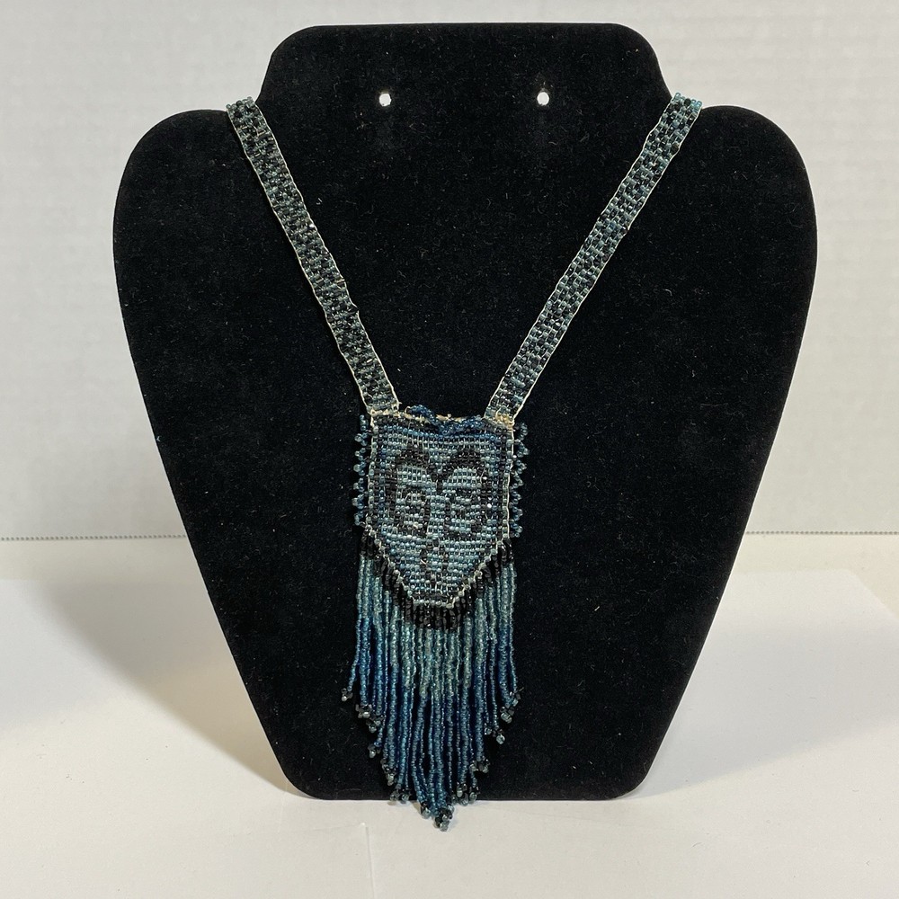 Handmade Native Style Beaded Necklace Multicolor Tribal Boho Long Fringe Jewelry