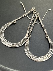 VTG Israel Opulenza Sterling Silver Earrings Long 2” Dangle 925 Weight 6 grams