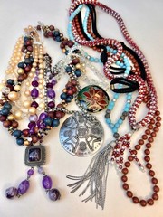 Vintage Costume Jewelry Bundle Of 9 Necklaces 1960s 1970s 1980s 1990s Y2K