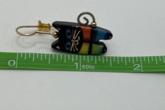 Vintage Southwestern Style Cat Earrings Multi Colored Jewelry