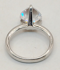 925 Christian Vaccaro, Moissanite Heart Solitaire Ring, Size 5.5, 4.5g Lot#564