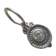 Vintage C&H 925 Sterling Silver Filigree Bezel CZ Pendant 2.5 Grams Pre-owned