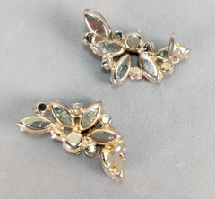 Verified Juliana D&E Frosted Amber Topaz Rhinestone Feather Brooch Earrings Set
