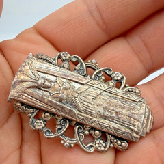 VTG Art Deco Egyptian Revival Goddess Earrings Pot Metal Statement 1.75″