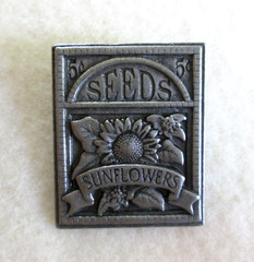 Vintage 2003 Birds And Blooms Pewter Pin Seeds Sunflowers