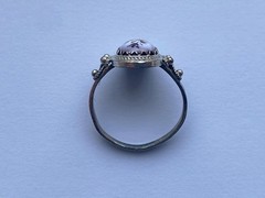 Vintage Rostov Finift Enamel Pendant & Ring Floral Hand-Painted Silver Plated