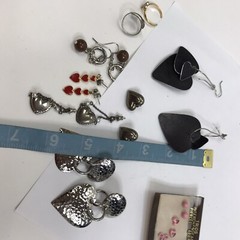 Vintage To Mod Heart Jewelry lot Love Retro Rockabilly locket 1+ pounds Coquette