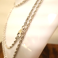 Bronzo Italia necklace rope chain 36-in Milor Italy silvertone lobster clasp