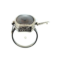 Collectible Vintage Art Deco BELAIS 18K White Gold Watch Ring Size 7
