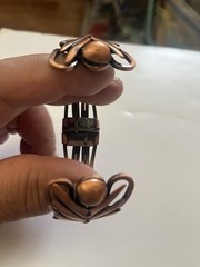 vintage hinged copper bracelet Matisse Renoir Style