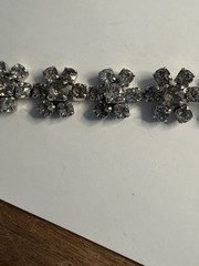 Vtg. Kramer Rhinestone Choker Floral Necklace Mid-Century Hollywood Regency