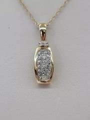 Round Cut Lab Created Diamond Woman Party Wear Pretty Pendent 14K Yellow Gold FN