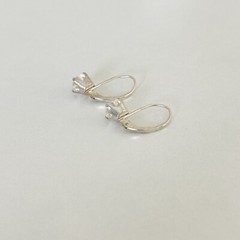 925 Sterling Silver Clear CZ Sparkly Leverback Dangle Drop Earrings