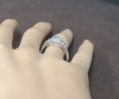 Vintage Platinum Engagement Ring 1.71ct.Natural Cushion Diamond GIA Cert 1930’s