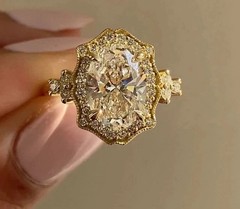 2.9Ct VVS1 Oval Cut Lab Created Diamond Wedding Anniversary 14k Gold Finish Ring