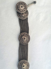 Circa 1800 Victorian Trombone Clasp Silver 7″ Antique Multi Chain Bracelet