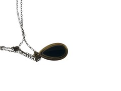 Vintage 14K Yellow Gold Black Onyx Teardrop Pendant