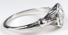 Antique Art Deco 1920’s Diamond Engagement Ring 18KW Size 6 UK-L1/2 EGL USA