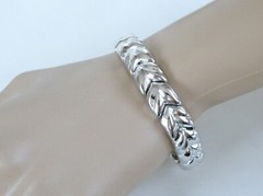 Vintage Sterling Silver 925 Stampato Link Adjustable Bracelet 22 Grams